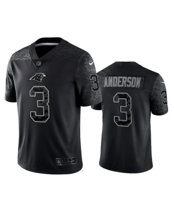 Robby Anderson 3 Carolina Panthers Black Reflective Limited Jersey - Men