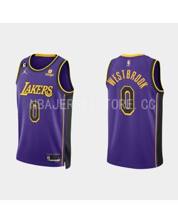 Los Angeles Lakers Russell Westbrook 0 Purple 2022-23 Statement Edition Men Jersey