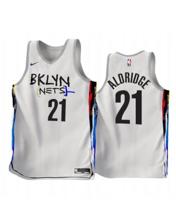 LaMarcus Aldridge 2022-23 Brooklyn Nets White 21 City Edition Jersey - Men Jersey