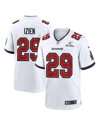 Christian Izien 29 Tampa Bay Buccaneers 2023 Playoffs Patch Game Men Jersey - White