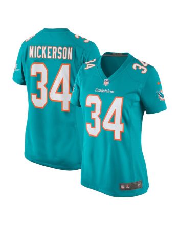 Parry Nickerson 34 Miami Dolphins Women Team Game Jersey - Aqua