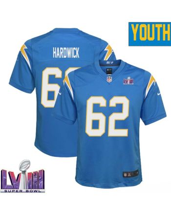 Nick Hardwick 62 Los Angeles Chargers Super Bowl LVIII YOUTH Home Game Jersey - Powder Blue