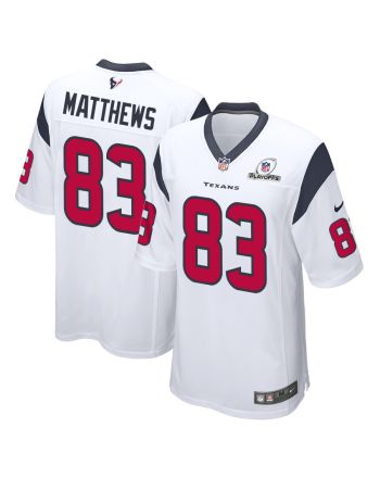 Jesse Matthews 83 Houston Texans 2023 Playoffs Patch Game Men Jersey - White