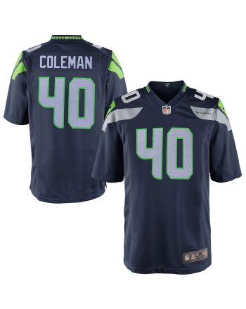 Derrick Coleman 40 Seattle Seahawks YOUTH Team Color Game Jersey - College Navy