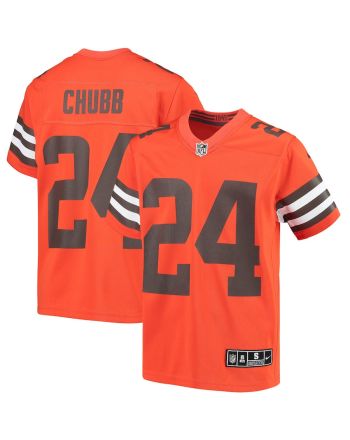 Nick Chubb 24 Cleveland Browns YOUTH Team Game Jersey - Orange