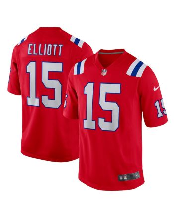 Ezekiel Elliott 15 New England Patriots Alternate Game Player Men Jersey - Red