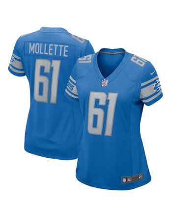 Alex Mollette 61 Detroit Lions Women's Team Game Jersey - Blue