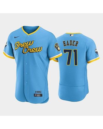 Josh Hader 71 2022-23 City Connect Milwaukee Brewers Jersey - Powder Blue