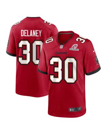 Dee Delaney 30 Tampa Bay Buccaneers 2024 Divisional Patch Game Men Jersey - Red