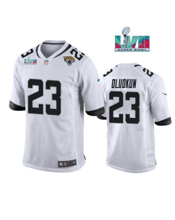 White Foyesade Oluokun 23 Jacksonville Jaguars Super Bowl LVII Super Bowl LVII White Men Game Jersey- White