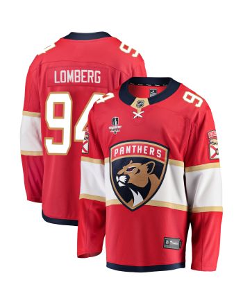 Florida Panthers Ryan Lomberg 94 Home 2023 Stanley Cup Final Breakaway Men Jersey - Red