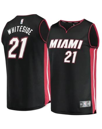 Hassan Whiteside Miami Heat Fast Break Jersey Black - Icon Edition