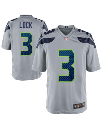 Seattle Seahawks Drew Lock 3 Alternate Game Jersey - Gray Jersey