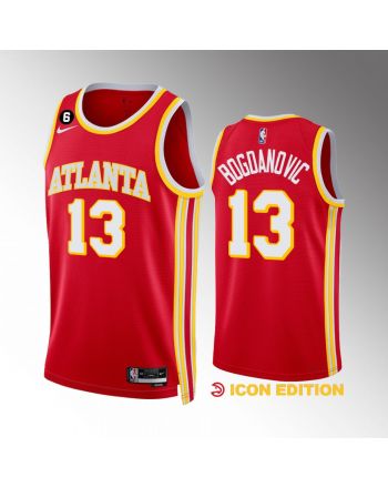 Bogdan Bogdanovic 13 Atlanta Hawks Icon Edition Red Jersey 2022-23 Swingman