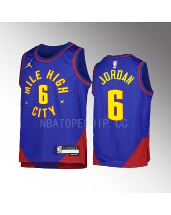 Denver Nuggets DeAndre Jordan 6 Statement Edition Blue Youth Men Jersey Swingman