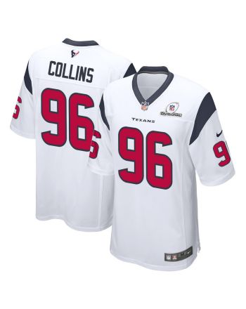 Maliek Collins 96 Houston Texans 2024 Divisional Patch Game Men Jersey - White