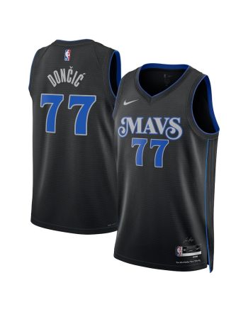 Luka Dončić 77 Dallas Mavericks 2023/24 City Edition Swingman Jersey - Black