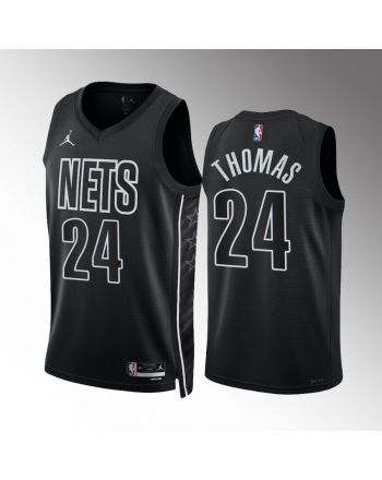 Cam Thomas 24 Brooklyn Nets Black 2022-23 Statement Edition Men Jersey Swingman