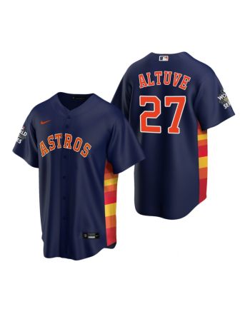 Men's Houston Astros Jose Altuve 27 Navy 2022-23 World Series Jersey