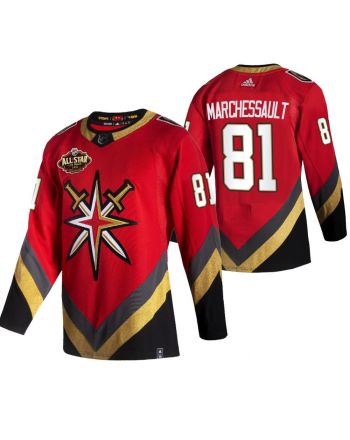 Men Vegas Golden Knights 81 Jonathan Marchessault 2023 All-Star Red Jersey Reverse Retro Jersey