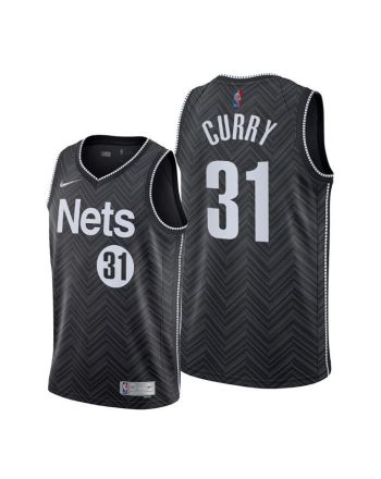 Seth Curry 30 Brooklyn Nets 2022 Earned Edition Black Jersey Diamond Badge - Men Jersey