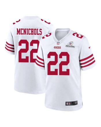 Jeremy McNichols 22 San Francisco 49ers 2024 Divisional Patch Game Men Jersey - White