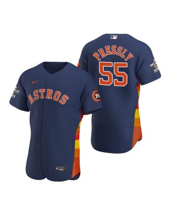 Houston Astros Ryan Pressly 55 Navy 2022-23 World Series Jersey