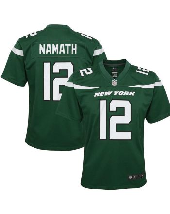 Joe Namath 12 New York Jets Youth Game Jersey - Gotham Green