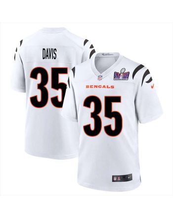 Jalen Davis 35 Cincinnati Bengals Super Bowl LVIII Men Away Limited Jersey - White