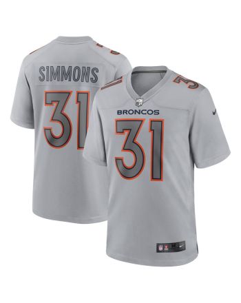 Justin Simmons 31 Denver Broncos Atmosphere Fashion Game Jersey - Gray