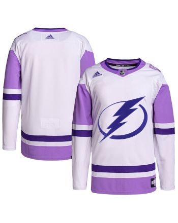 Tampa Bay Lightning Hockey Fights Cancer Primegreen Men Jersey - White/Purple