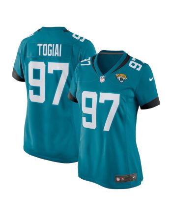 Tommy Togiai 97 Jacksonville Jaguars Women's Team Game Jersey - Teal