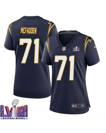 Jordan McFadden 71 Los Angeles Chargers Super Bowl LVIII Women Alternate Game Jersey - Navy