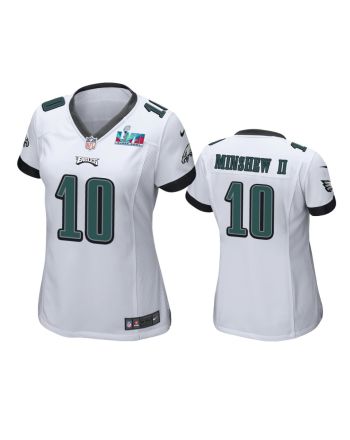 Gardner Minshew II 10 Philadelphia Eagles Super Bowl LVII White Game Jersey - Women