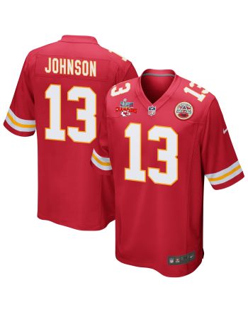 Nazeeh Johnson 13 Kansas City Chiefs Super Bowl LVII Champions 3 Stars Men Game Jersey - Red