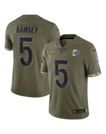 Jalen Ramsey Los Angeles Rams 2022 Salute To Service Limited Jersey - Olive