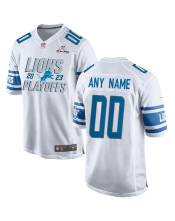 Detroit Lions 2023 Playoffs Iconic Game Men Custom Jersey - White