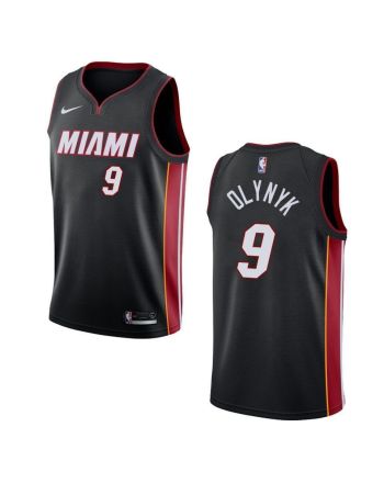 Men's Miami Heat 9 Kelly Olynyk Icon Swingman Jersey - Black