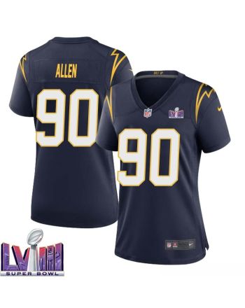 Brevin Allen 90 Los Angeles Chargers Super Bowl LVIII Women Alternate Game Jersey - Navy