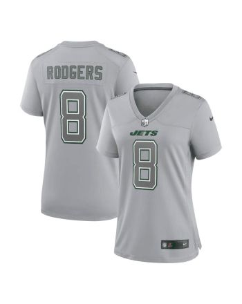 Aaron Rodgers 8 New York Jets Women Atmosphere Fashion Game Jersey - Heather Gray