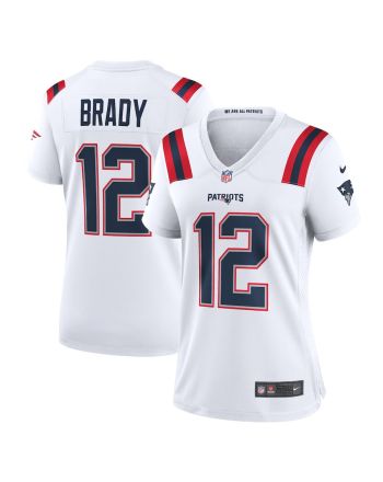 Tom Brady 12 New England Patriots Women Retired Game Jersey - White