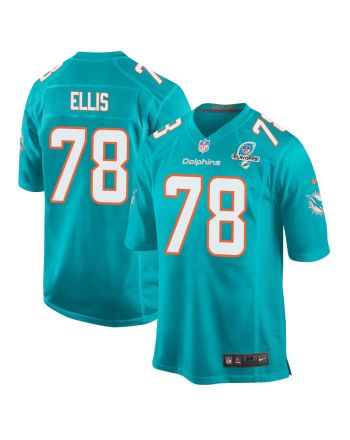 Justin Ellis 78 Miami Dolphins 2023 Playoffs Patch Game Men Jersey - Aqua