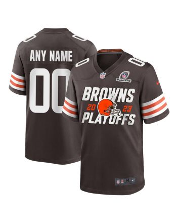 Cleveland Browns 2023 Playoffs Iconic Game Men Custom Jersey - Brown