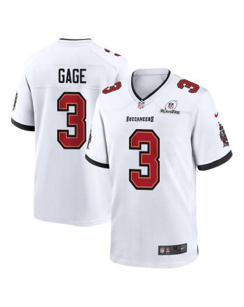 Russell Gage 3 Tampa Bay Buccaneers 2023 Playoffs Patch Game Men Jersey - White