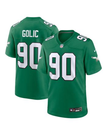 Mike Golic 90 Philadelphia Eagles Alternate Game Men Jersey - Kelly Green