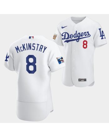 Los Angeles Dodgers Zach McKinstry White Jersey 8 Jackie Robinson 75th Anniversary 2022-23 Uniform