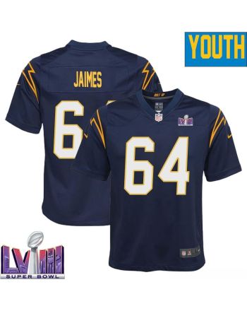 Brenden Jaimes 64 Los Angeles Chargers Super Bowl LVIII YOUTH Alternate Game Jersey - Navy