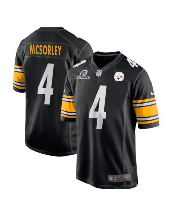 Trace McSorley 4 Pittsburgh Steelers 2023 Playoffs Patch Game Men Jersey - Black