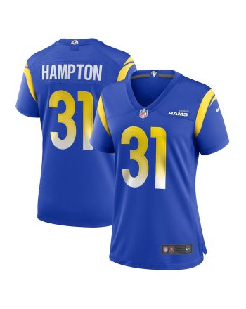 Nick Hampton 31 Los Angeles Rams Game Women Jersey - Royal