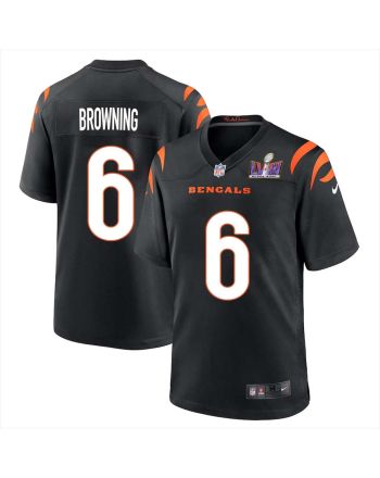 Jake Browning 6 Cincinnati Bengals Super Bowl LVIII Men Home Limited Jersey - Black